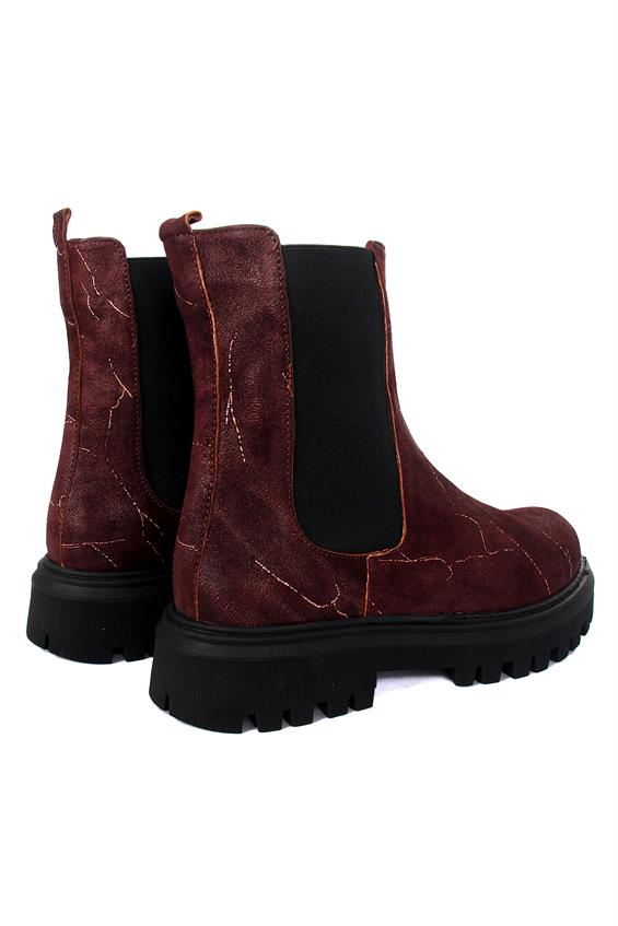 Kadın Chelsea Günlük Bot - Bordo Baskılı 