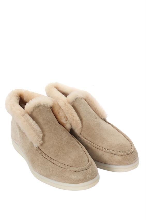 Kadın Günlük Bot - Bej Süet