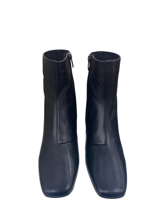 Kadın Topuklu Bot - Siyah Deri S.Ast