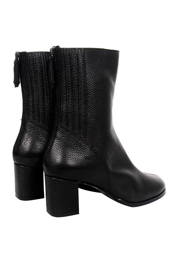 Kadın Topuklu Bot - Siyah Floter Astarsız