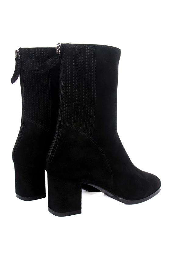 Kadın Topuklu Bot - Siyah Süet