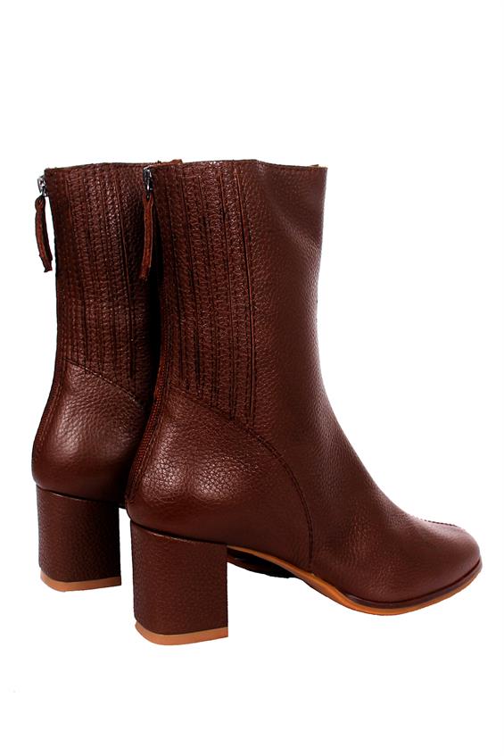 Kadın Topuklu Bot - Taba Floter Astarsız