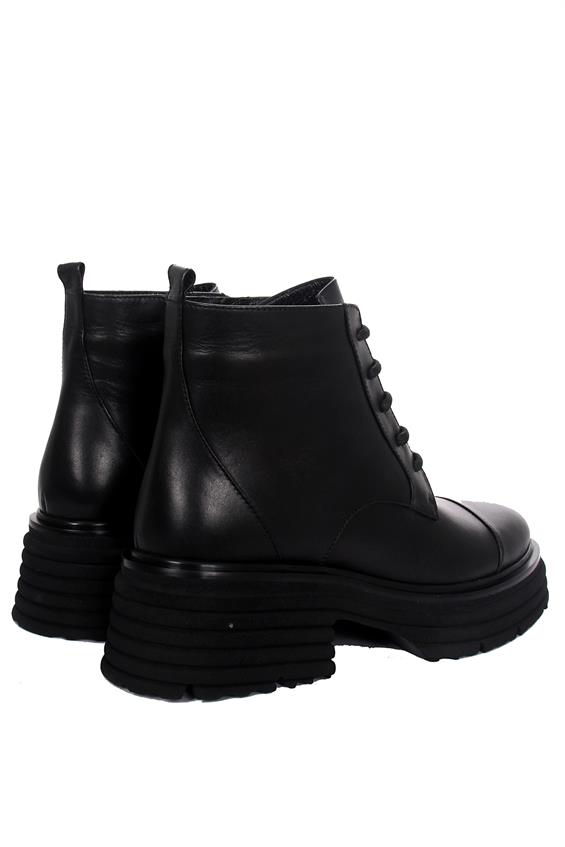 Kadın Postal Military Bot - Siyah Deri