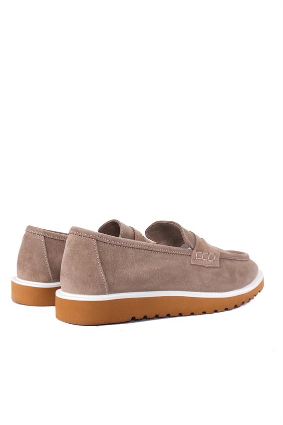 Kadın Loafer Süet Babet Ayakkabı - Vizon Süet