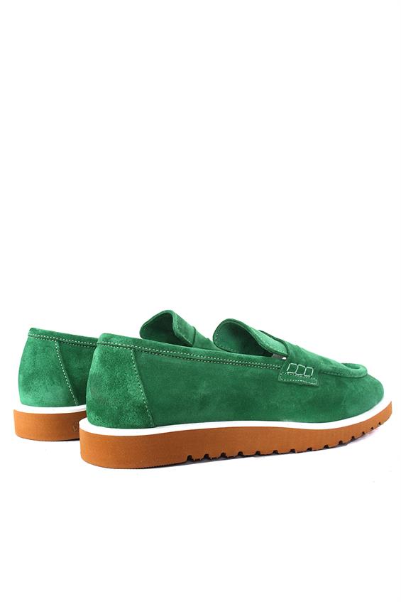 Kadın Loafer Süet Babet Ayakkabı - Yeşil Süet