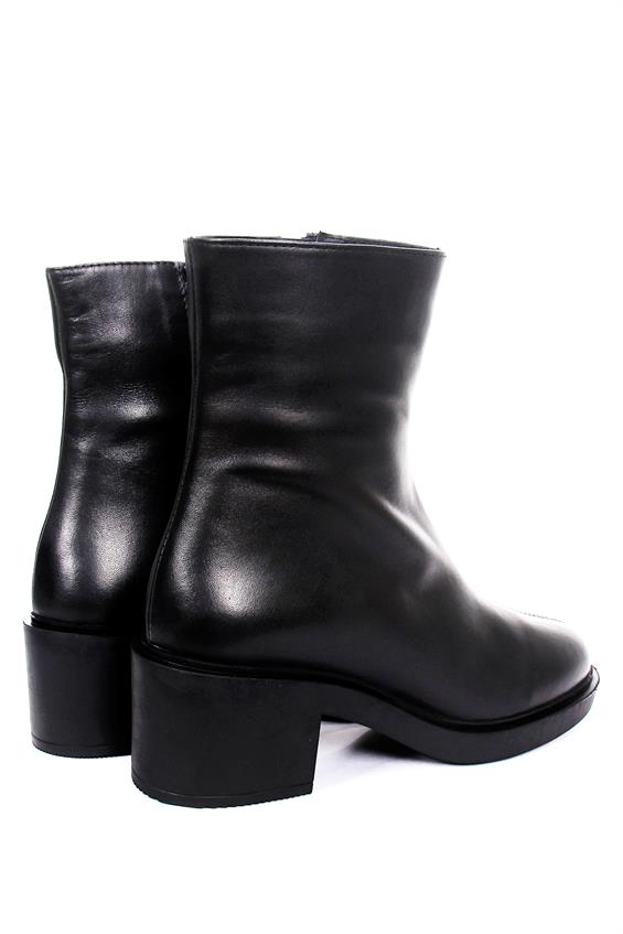 Kadın Topuklu Bot - Siyah Deri