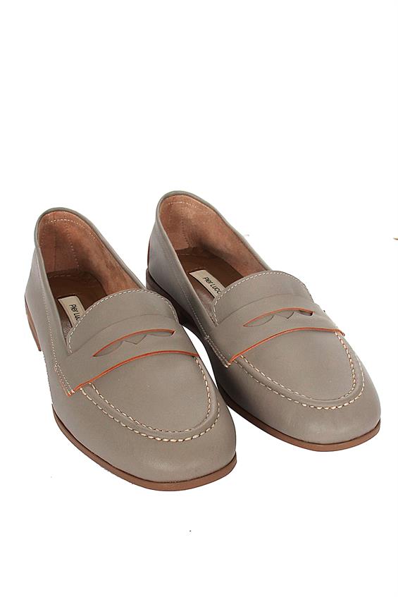 Kadın Loafer Babet Günlük Ayakkabı - Toprak Deri