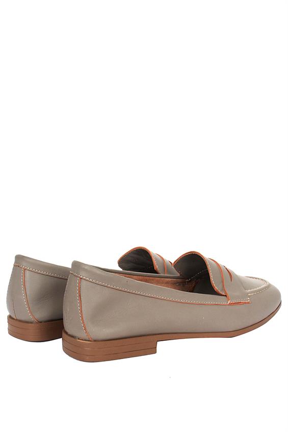 Kadın Loafer Babet Günlük Ayakkabı - Toprak Deri