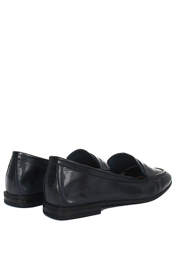 Kadın Loafer Babet Günlük Ayakkabı - Lacivert Deri