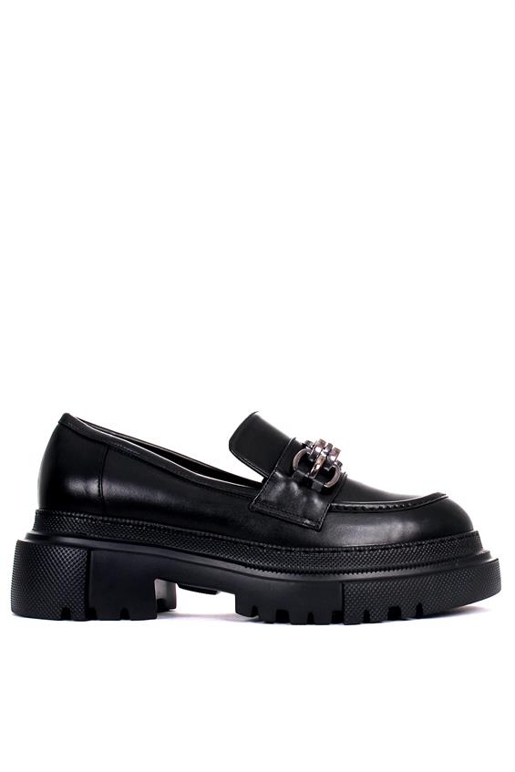 Kadın Tokalı Loafer Babet Ayakkabı