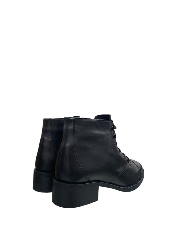 Kadın Günlük Bot - Siyah Deri Kürk