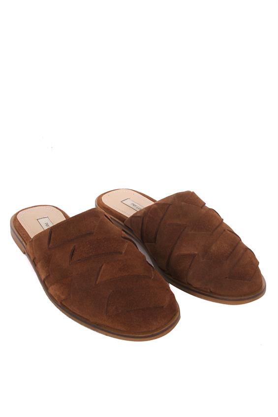 Kadın Günlük Düz Terlik-Taba Süet