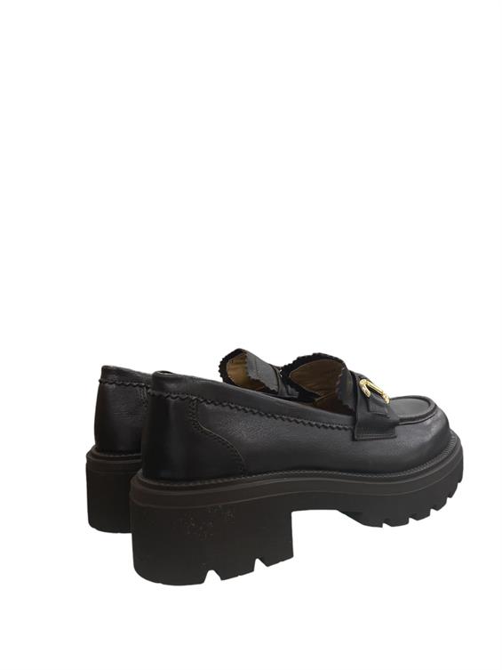 Kadın Loafer Tokalı Babet Ayakkabı - Kahve Deri