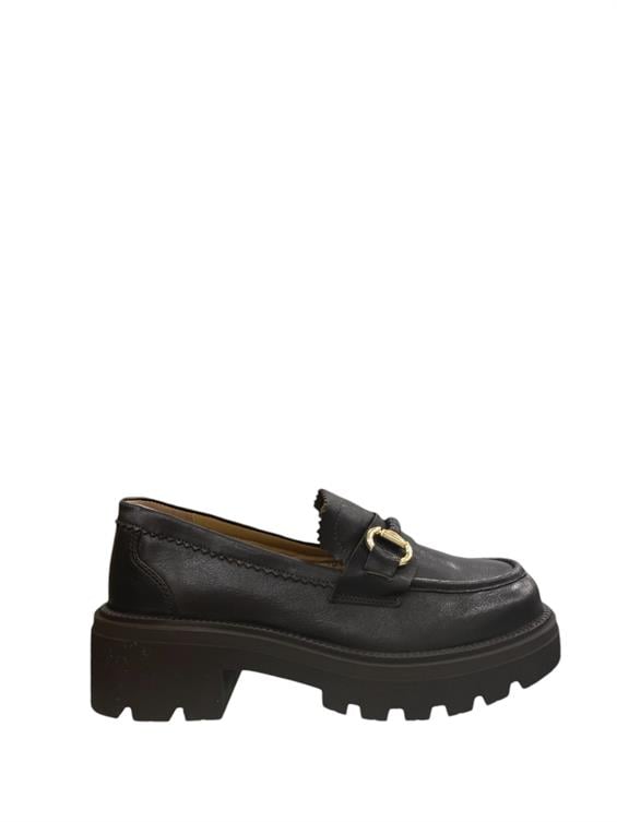 Kadın Loafer Tokalı Babet Ayakkabı - Kahve Deri