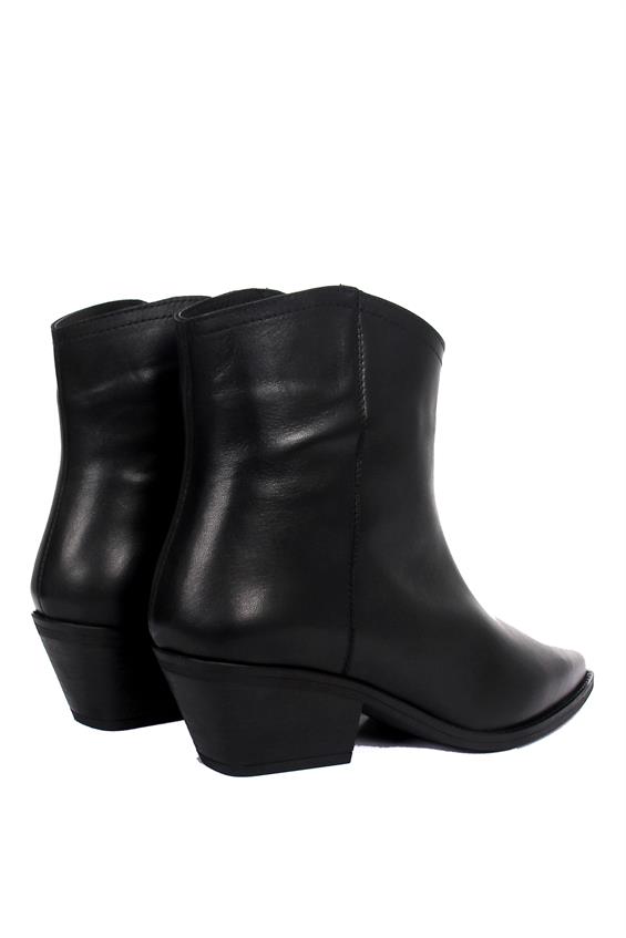 Kadın Western Kovboy Bot - Siyah Deri