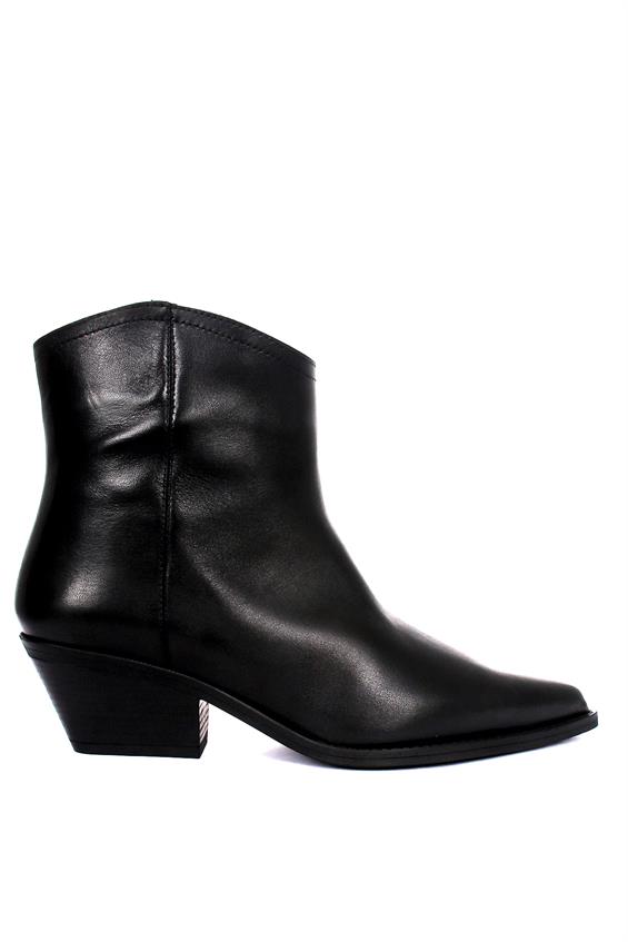 Kadın Western Kovboy Bot - Siyah Deri