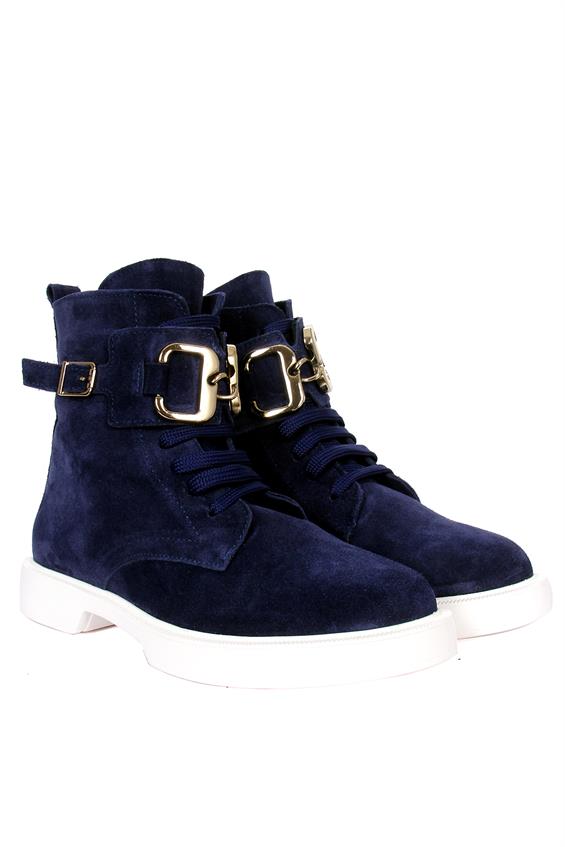 Kadın Günlük Bot - Lacivert Süet