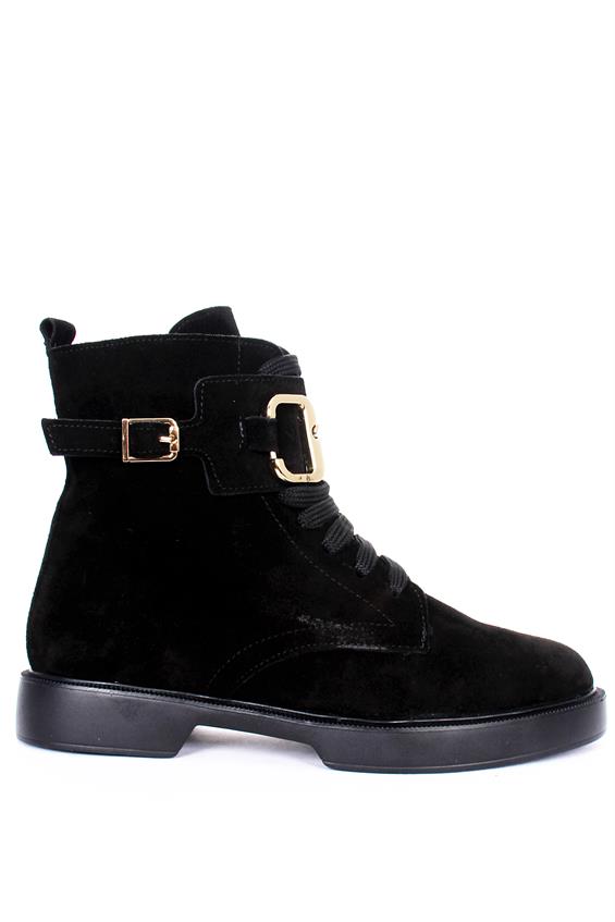 Kadın Günlük Bot - Siyah Süet