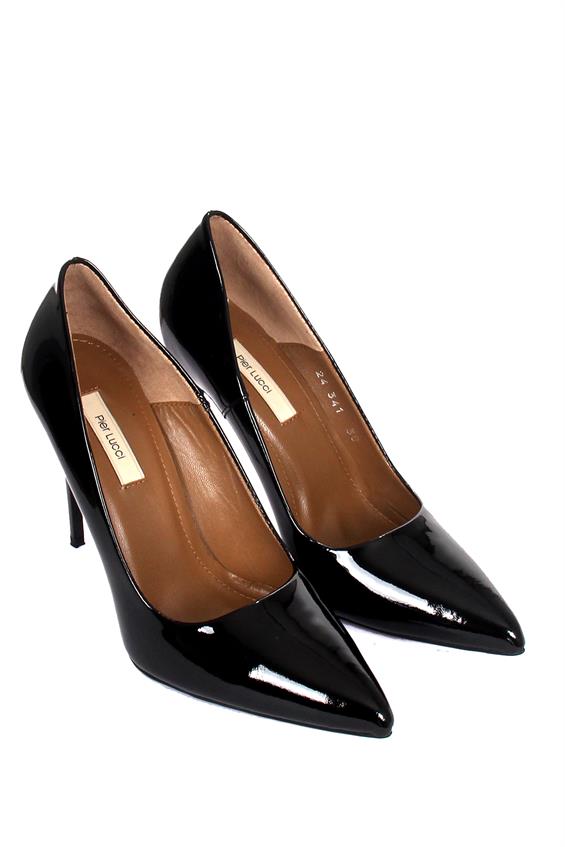 Kadın Yüksek Topuklu Ayakkabı - Siyah Rugan