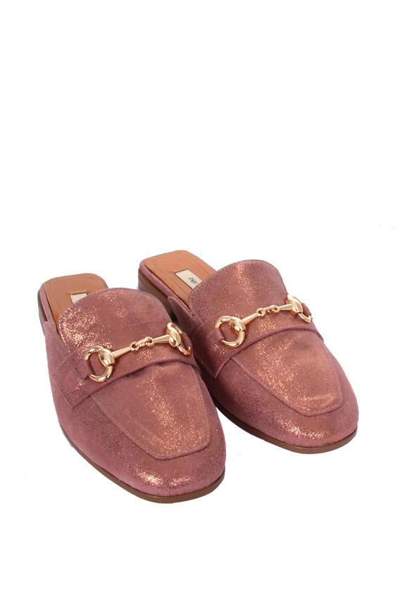 Kadın Günlük Düz Terlik-Pembe Deri