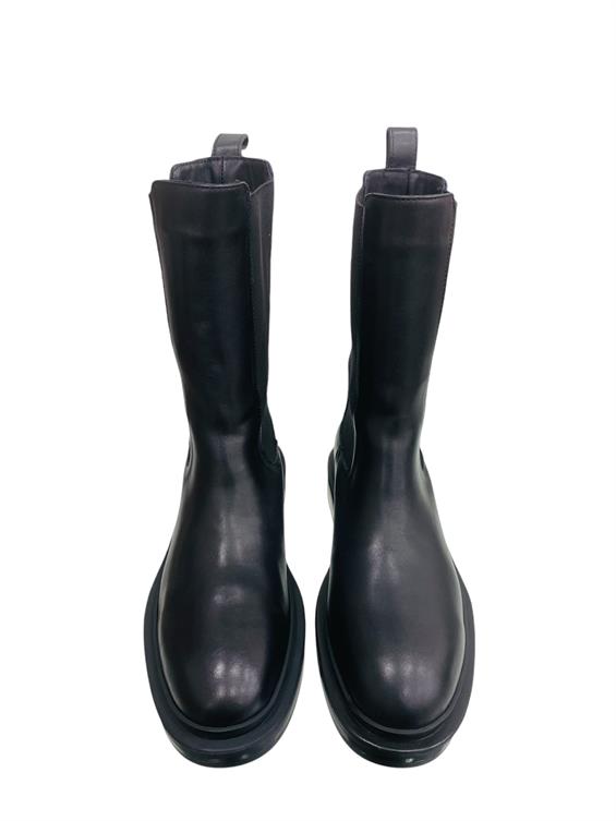 Kadın Chelsea Günlük Bot - Siyah Deri Kürk