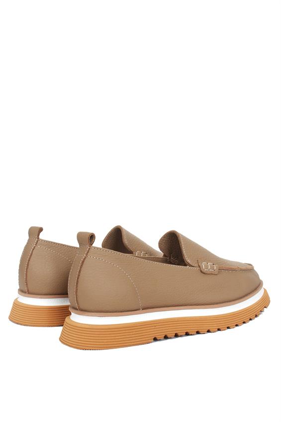 Kadın Babet Ayakkabı Loafer - Toprak Floter