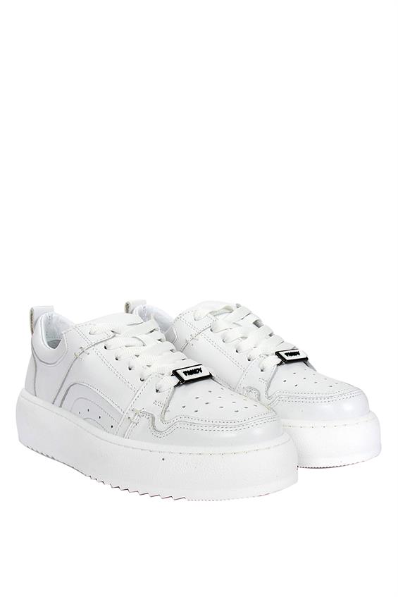 Kadın Sneakers Ayakkabı-Beyaz Deri