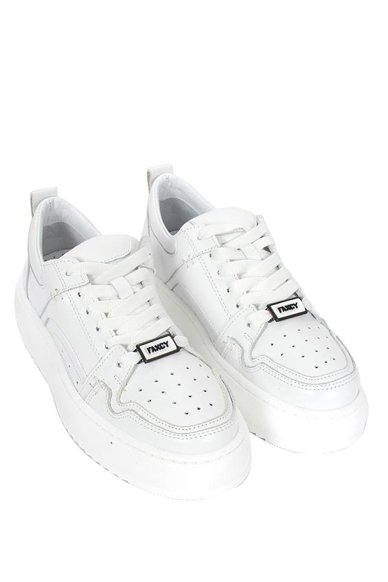 Kadın Sneakers Ayakkabı-Beyaz Deri
