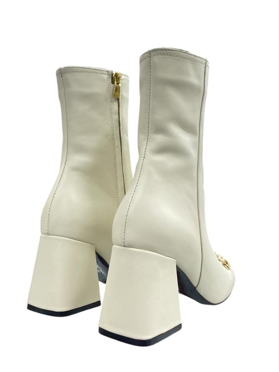 Kadın Topuklu Bot - Bej Deri