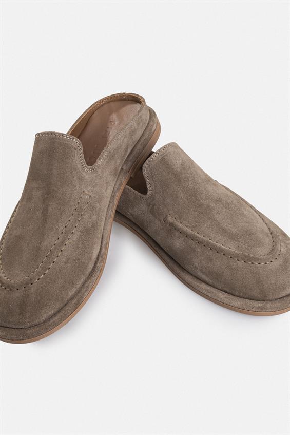 Kadın Günlük Düz Terlik - Vizon Süet