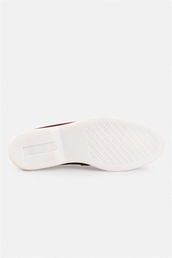 Kadın Loafer Babet Ayakkabı - Bordo Süet