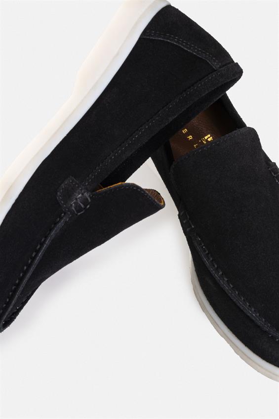 Kadın Loafer Babet Ayakkabı - Siyah Süet