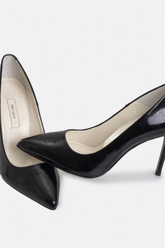 Kadın Yüksek Topuklu Ayakkabı - Siyah Rugan