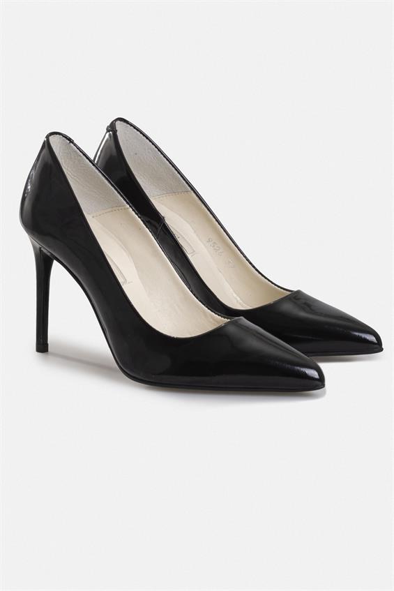 Kadın Yüksek Topuklu Ayakkabı - Siyah Rugan