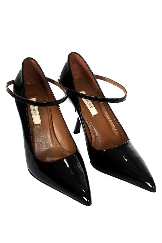 Kadın Stiletto Topuklu Ayakkabı - Siyah Rugan