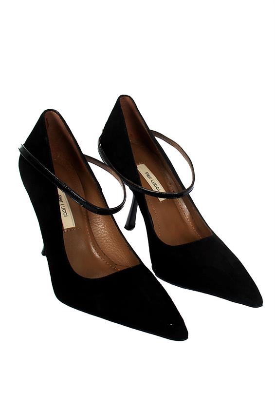 Kadın Stiletto Topuklu Ayakkabı - Siyah Süet