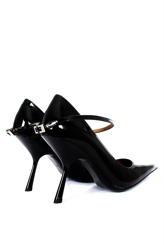 Kadın Stiletto Topuklu Ayakkabı - Siyah Rugan