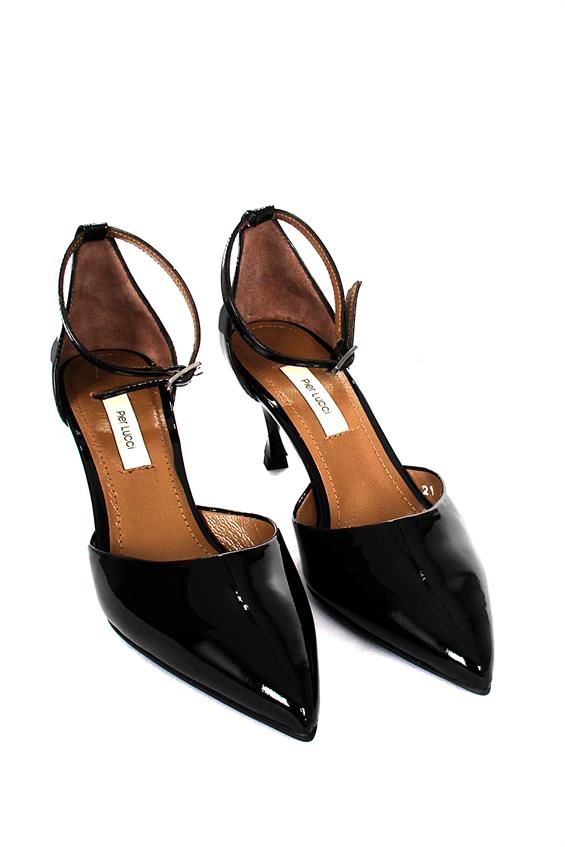 Kadın İnce Topuklu Ayakkabı - Siyah Rugan