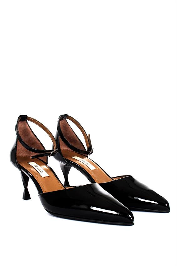 Kadın İnce Topuklu Ayakkabı - Siyah Rugan
