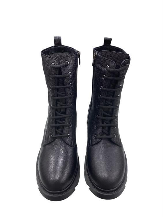 Kadın Postal Military Bot - Siyah Floter Kürk