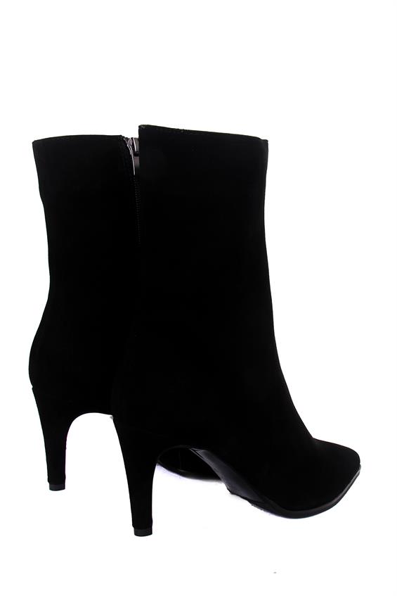 Kadın Topuklu Bot - Siyah Süet 