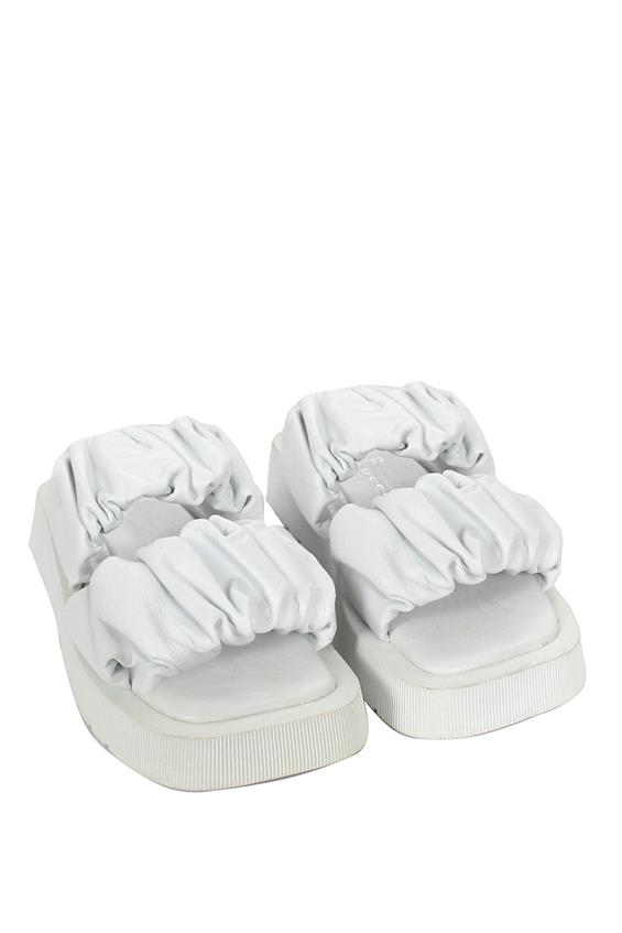 Kadın Günlük Düz Terlik-Beyaz Terlik