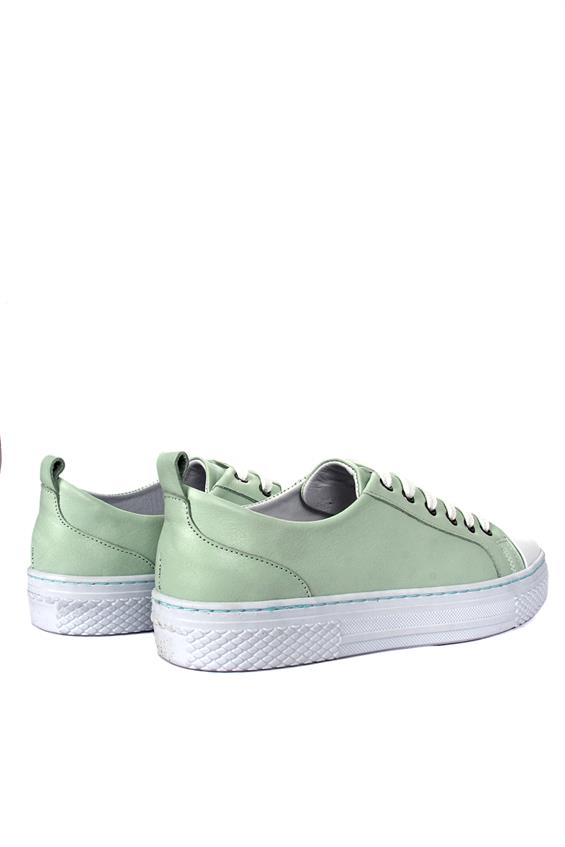 Kadın Sneakers Ayakkabı - Su Yeşili Deri