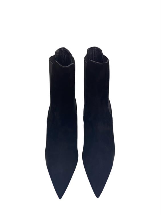 Kadın Topuklu Bot - Siyah Süet S.Ast.