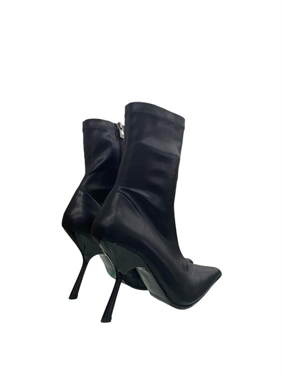 Kadın Topuklu Bot - Siyah Deri