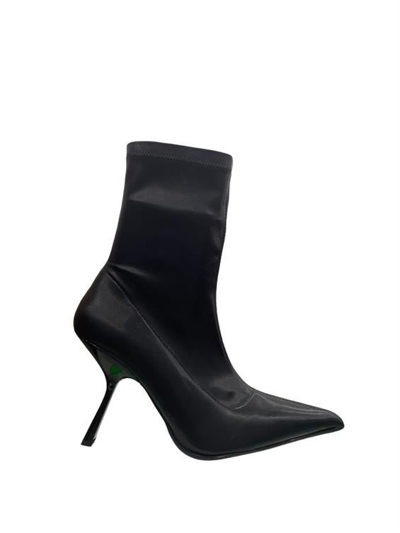 Kadın Topuklu Bot - Siyah Deri