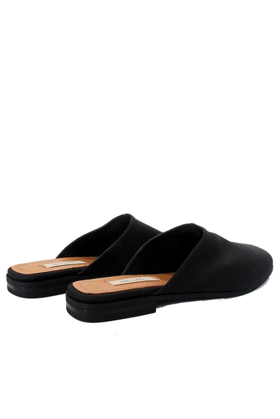 Kadın Günlük Düz Terlik-Siyah Zımbalı