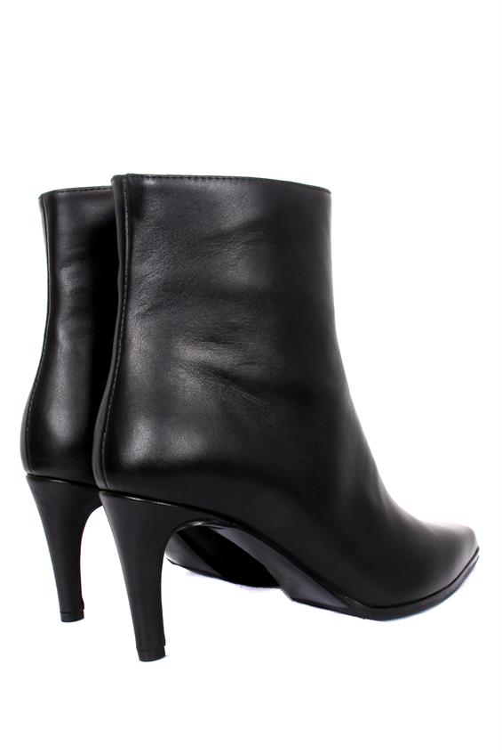 Kadın Topuklu Bot - Siyah Deri D.Ast