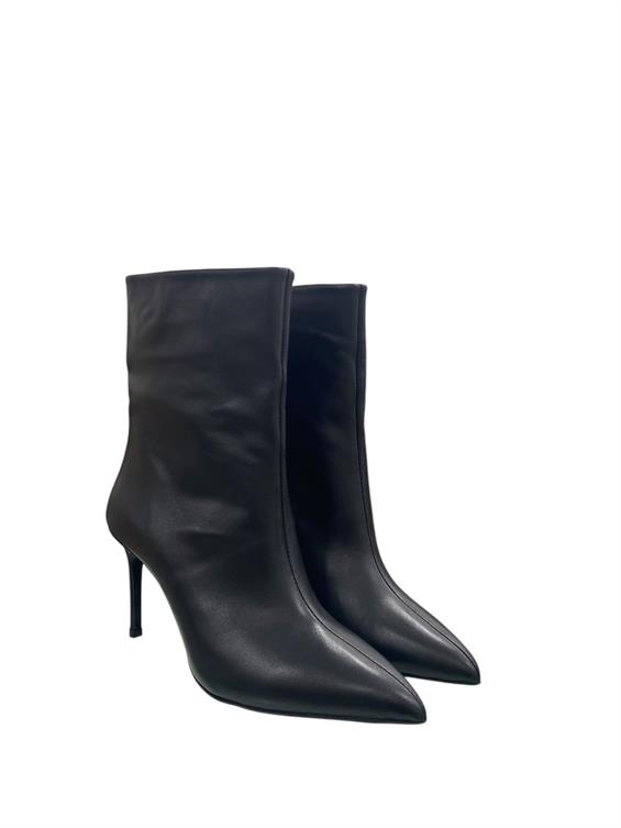 Kadın Topuklu Bot - Siyah Deri D.Ast.