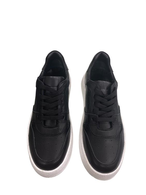 Kadın Sneakers Ayakkabı-Siyah Deri
